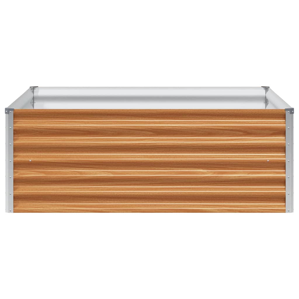 vidaXL Garden Raised Bed Light Brown 98 x 100 x 36 cm Galvanised Steel