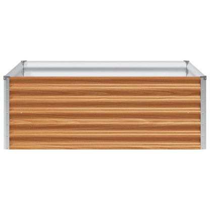 vidaXL Garden Raised Bed Light Brown 98 x 100 x 36 cm Galvanised Steel