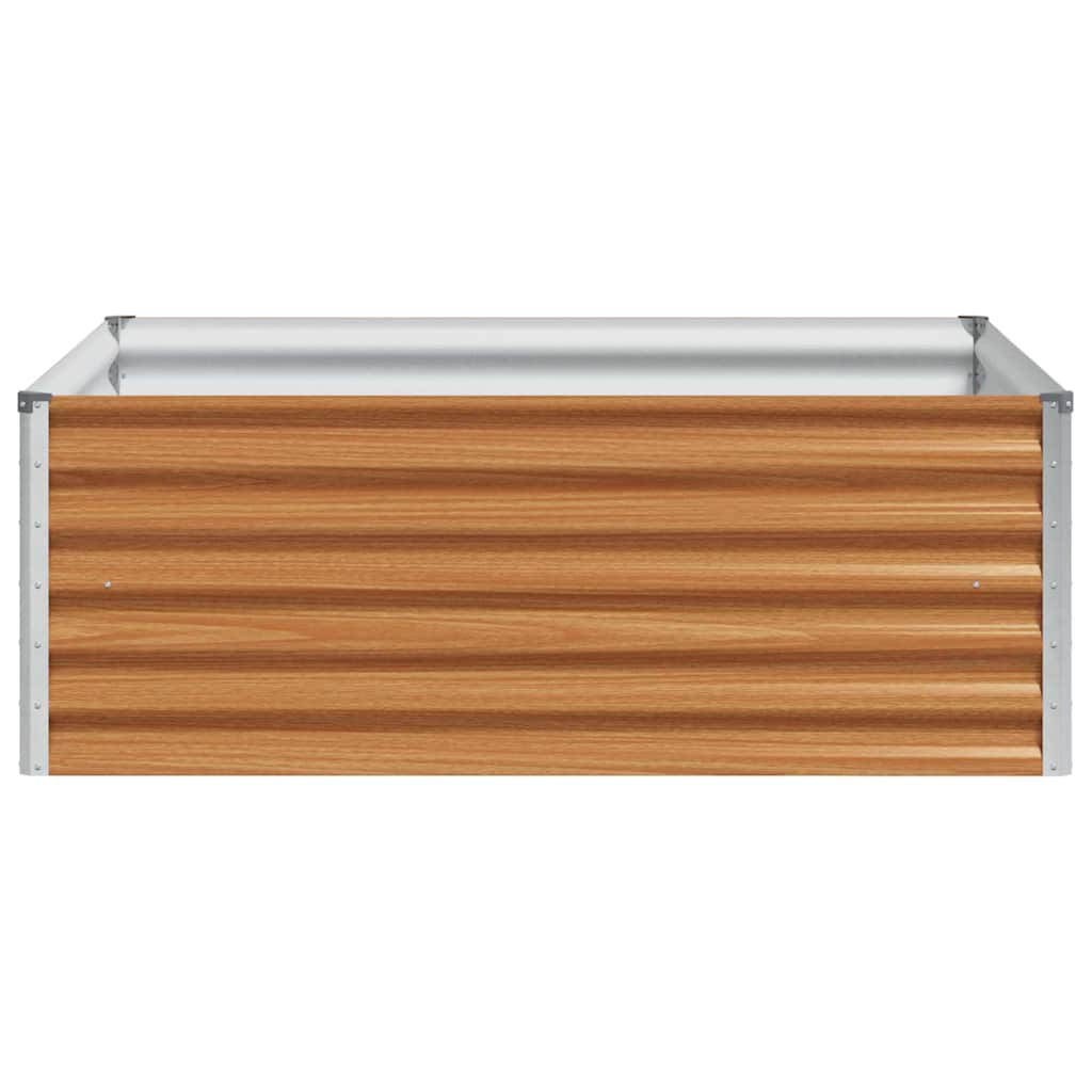 vidaXL Garden Raised Bed Light Brown 98 x 100 x 36 cm Galvanised Steel