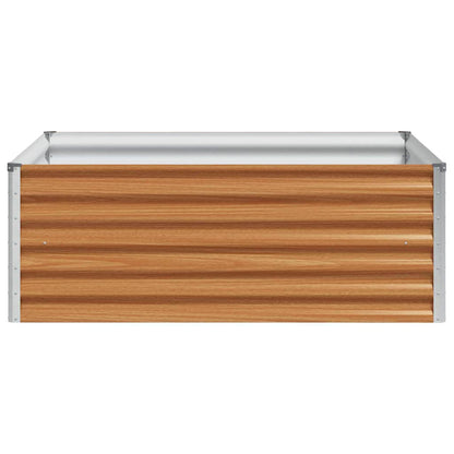 vidaXL Garden Raised Bed Light Brown 98 x 100 x 36 cm Galvanised Steel