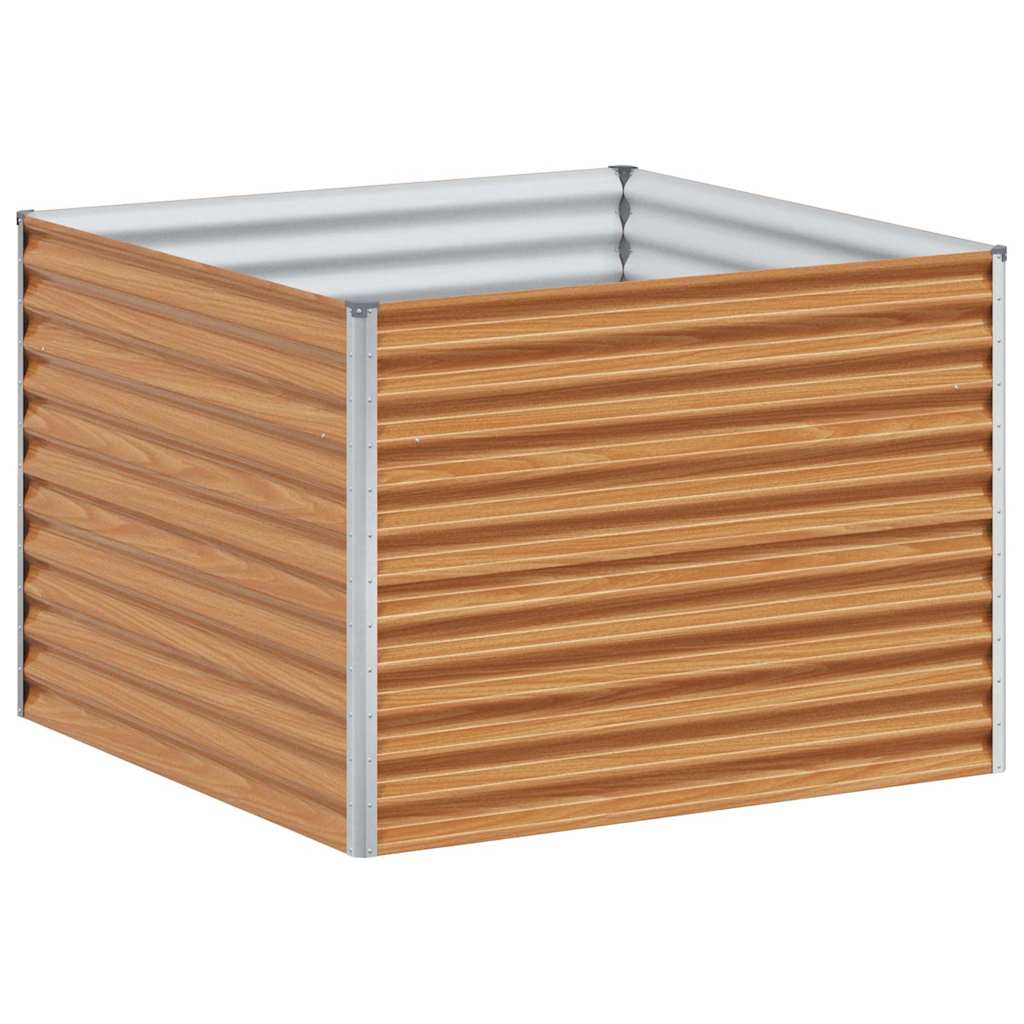 vidaXL Garden Raised Bed Light Brown 98 x 100 x 68 cm Galvanised Steel