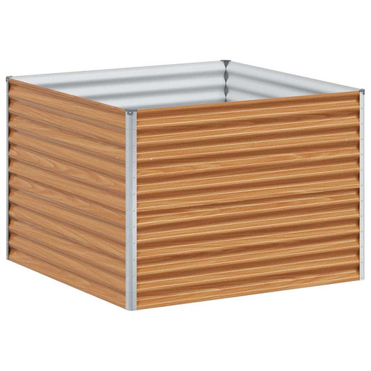 vidaXL Garden Raised Bed Light Brown 98 x 100 x 68 cm Galvanised Steel