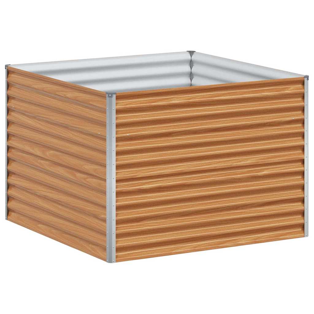 vidaXL Garden Raised Bed Light Brown 98 x 100 x 68 cm Galvanised Steel