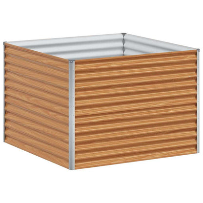 vidaXL Garden Raised Bed Light Brown 98 x 100 x 68 cm Galvanised Steel