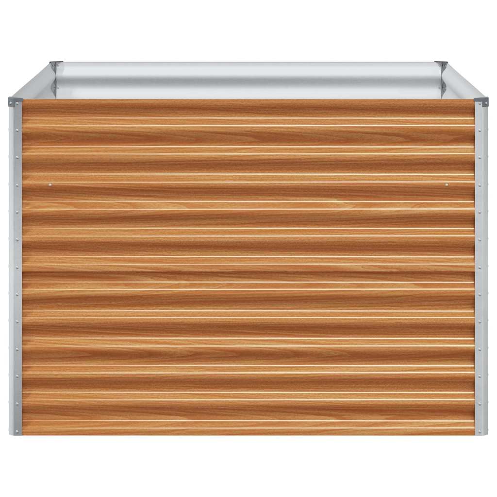 vidaXL Garden Raised Bed Light Brown 98 x 100 x 68 cm Galvanised Steel