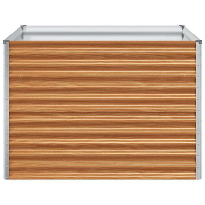 vidaXL Garden Raised Bed Light Brown 98 x 100 x 68 cm Galvanised Steel
