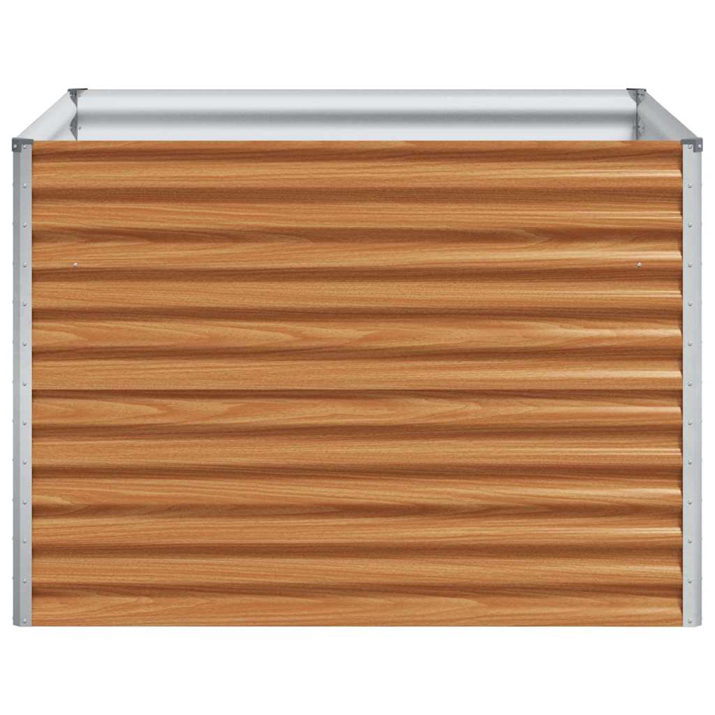 vidaXL Garden Raised Bed Light Brown 98 x 100 x 68 cm Galvanised Steel