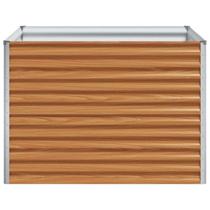 vidaXL Garden Raised Bed Light Brown 98 x 100 x 68 cm Galvanised Steel