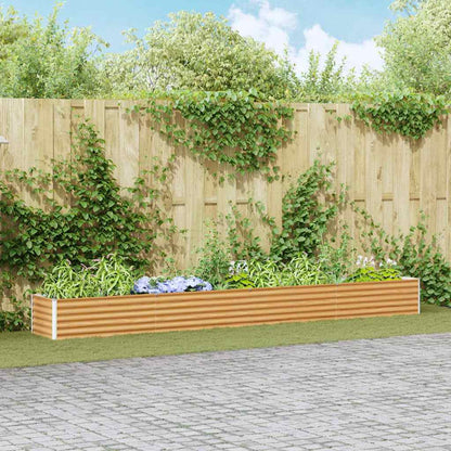 vidaXL Garden Raised Bed Light Brown 390 x 50 x 36 cm Galvanised Steel