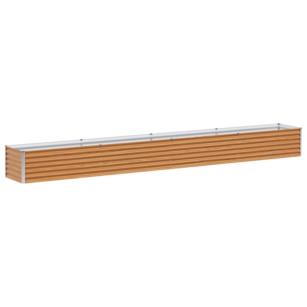 vidaXL Garden Raised Bed Light Brown 390 x 50 x 36 cm Galvanised Steel