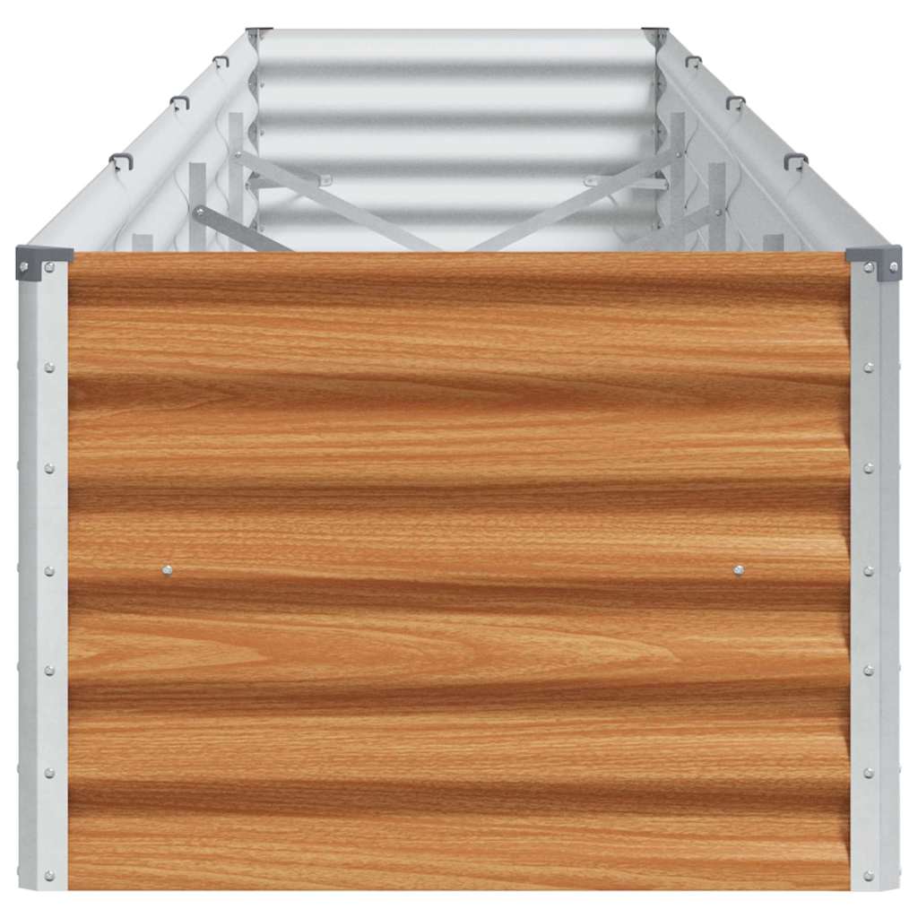 vidaXL Garden Raised Bed Light Brown 390 x 50 x 36 cm Galvanised Steel