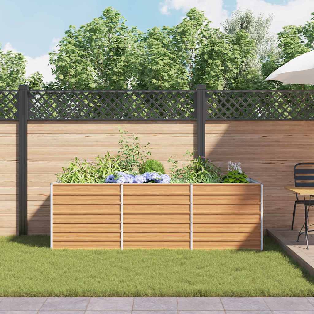 vidaXL Garden Raised Bed Light Brown 240 x 80 x 77 cm Galvanised Steel