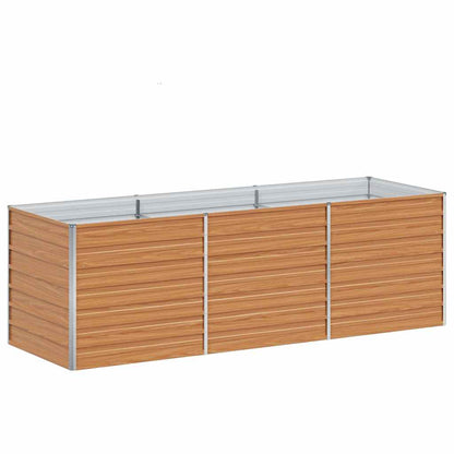 vidaXL Garden Raised Bed Light Brown 240 x 80 x 77 cm Galvanised Steel