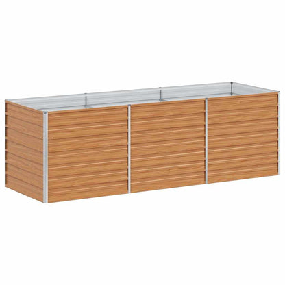 vidaXL Garden Raised Bed Light Brown 240 x 80 x 77 cm Galvanised Steel