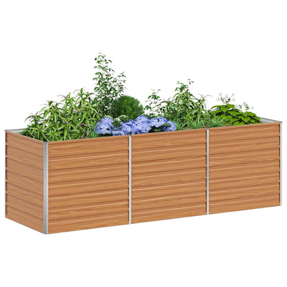 vidaXL Garden Raised Bed Light Brown 240 x 80 x 77 cm Galvanised Steel