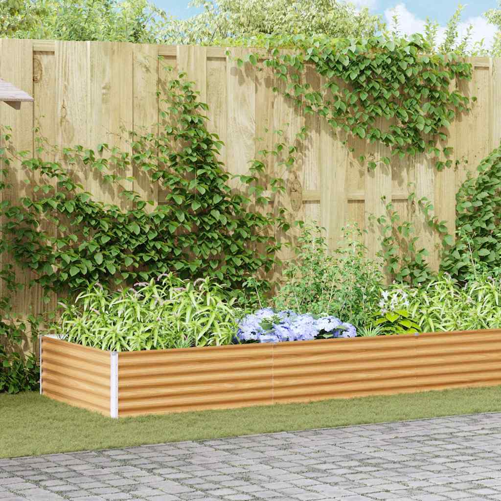 vidaXL Garden Raised Bed 970 x 100 x 36 cm Galvanised Steel