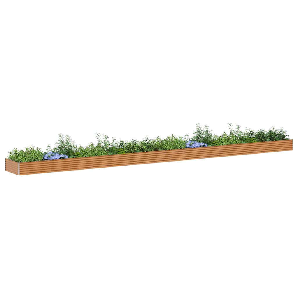 vidaXL Garden Raised Bed 970 x 100 x 36 cm Galvanised Steel