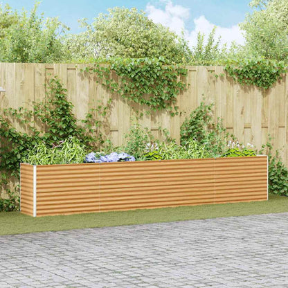 vidaXL Garden Raised Bed Light Brown 390 x 50 x 68 cm Galvanised Steel