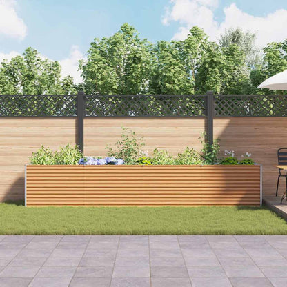 vidaXL Garden Raised Bed Light Brown 390 x 50 x 68 cm Galvanised Steel