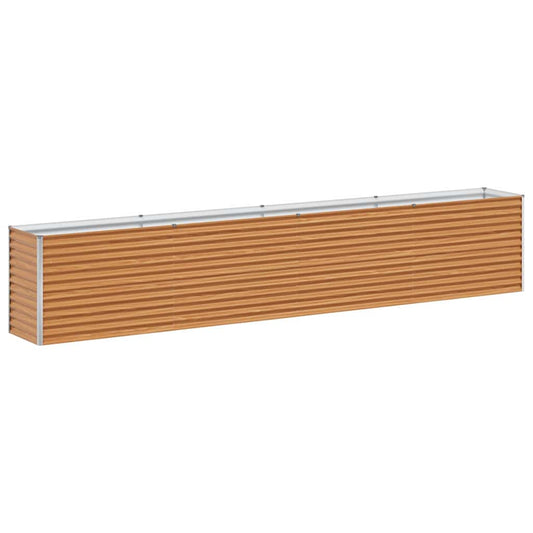 vidaXL Garden Raised Bed Light Brown 390 x 50 x 68 cm Galvanised Steel