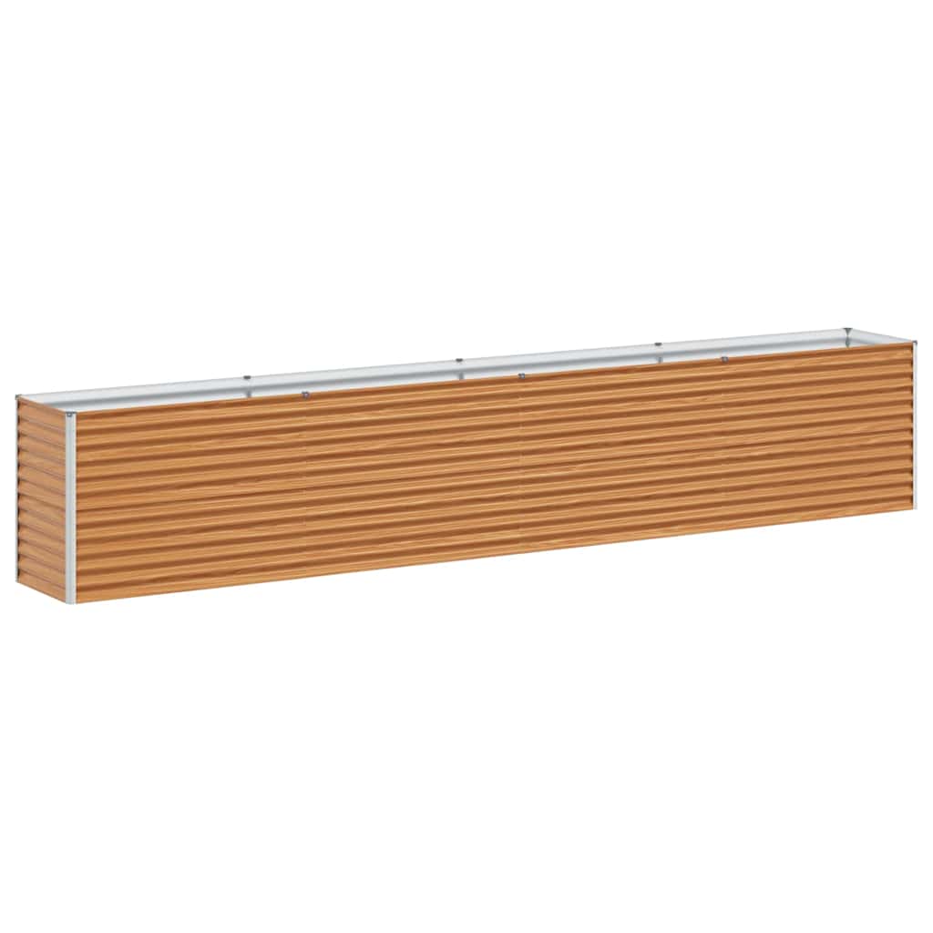 vidaXL Garden Raised Bed Light Brown 390 x 50 x 68 cm Galvanised Steel