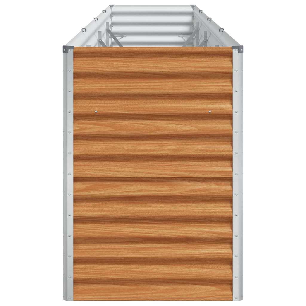 vidaXL Garden Raised Bed Light Brown 390 x 50 x 68 cm Galvanised Steel
