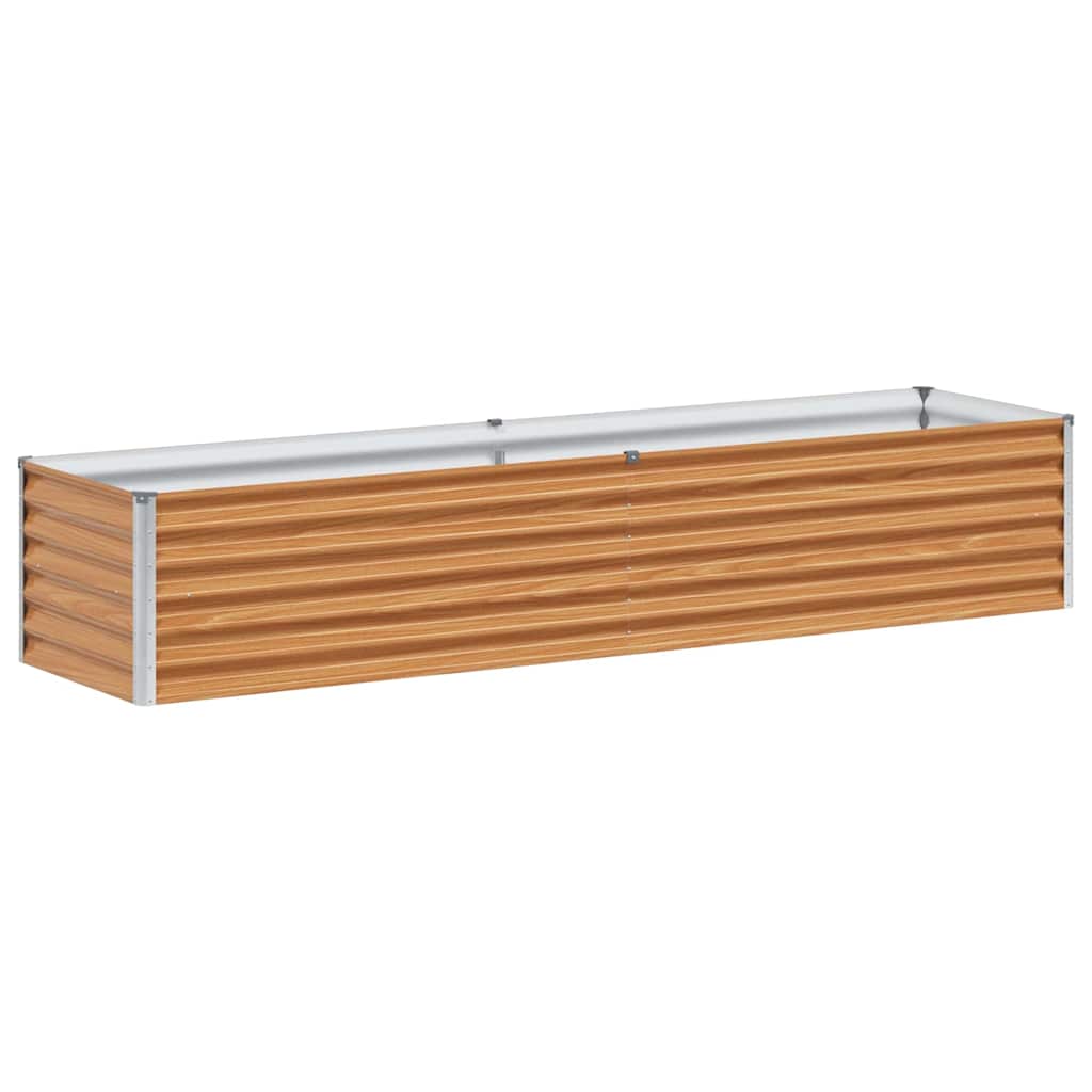 vidaXL Garden Raised Bed Light Brown 195 x 50 x 36 cm Galvanised Steel