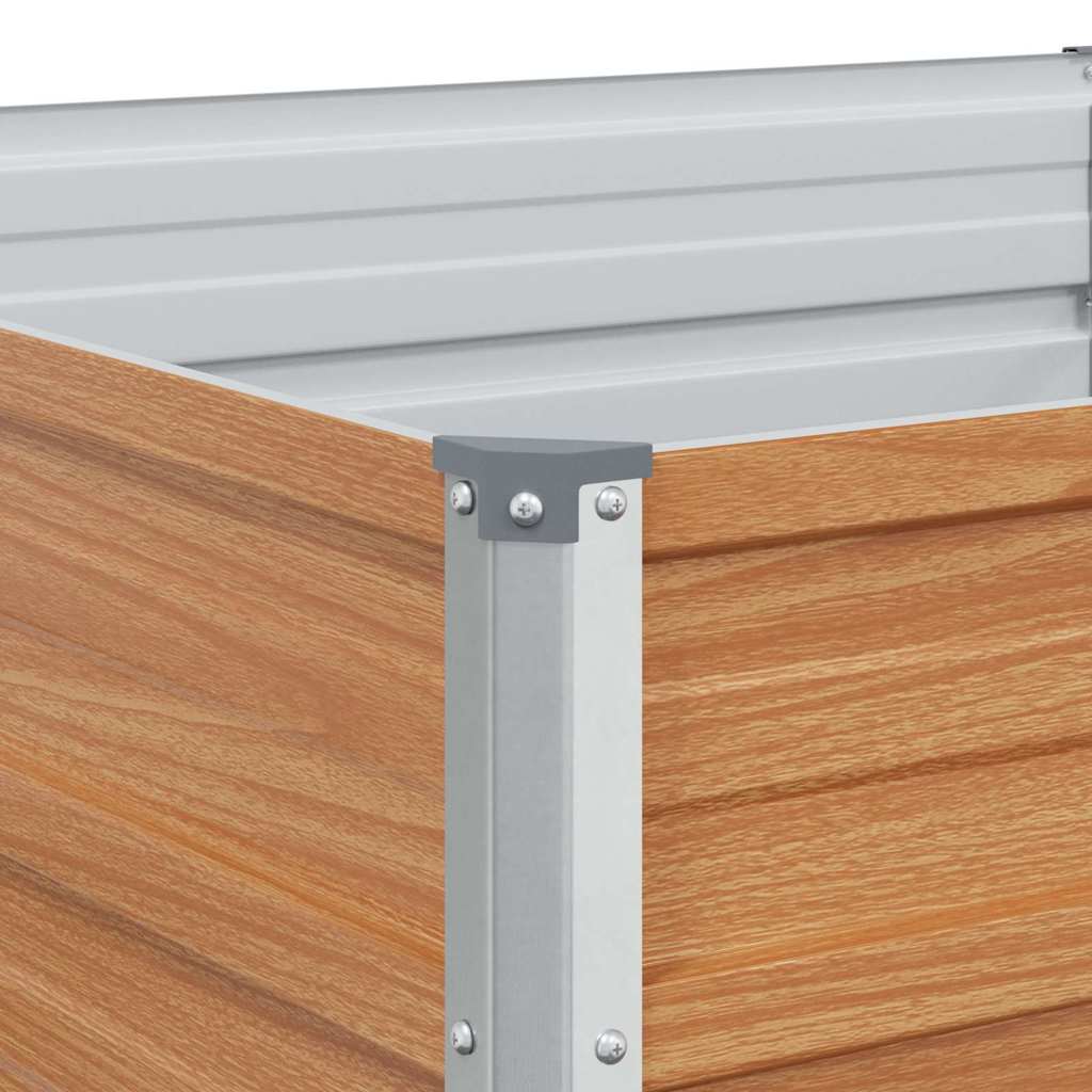 vidaXL Garden Raised Bed Light Brown 320 x 80 x 77 cm Galvanised Steel