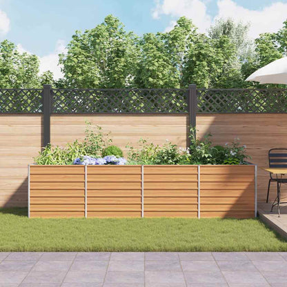 vidaXL Garden Raised Bed Light Brown 320 x 80 x 77 cm Galvanised Steel
