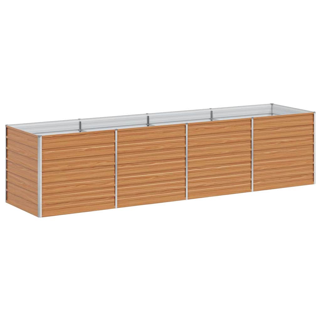 vidaXL Garden Raised Bed Light Brown 320 x 80 x 77 cm Galvanised Steel