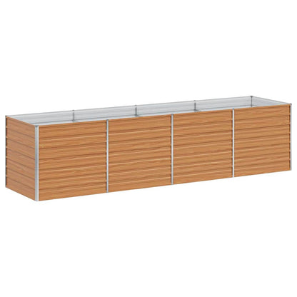 vidaXL Garden Raised Bed Light Brown 320 x 80 x 77 cm Galvanised Steel