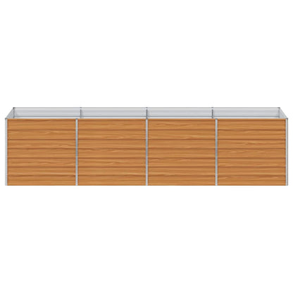 vidaXL Garden Raised Bed Light Brown 320 x 80 x 77 cm Galvanised Steel