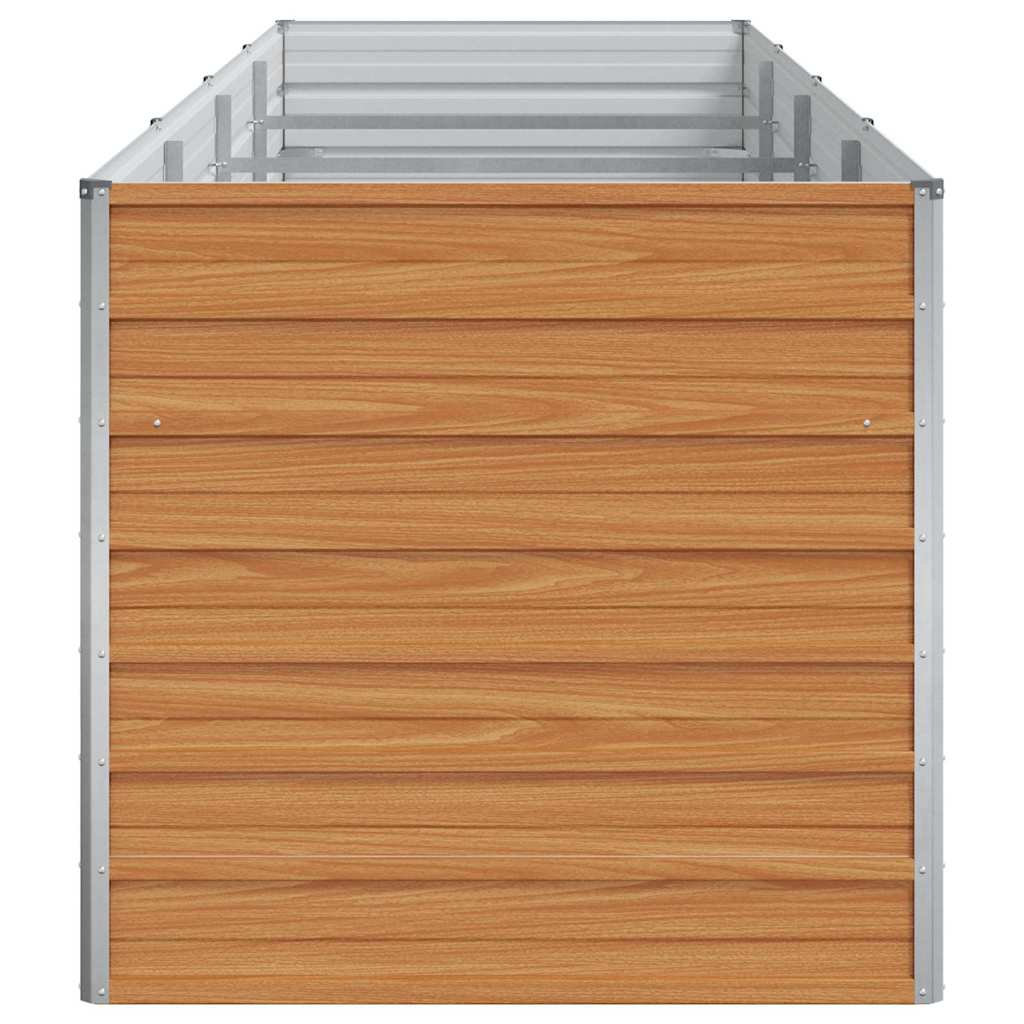 vidaXL Garden Raised Bed Light Brown 320 x 80 x 77 cm Galvanised Steel