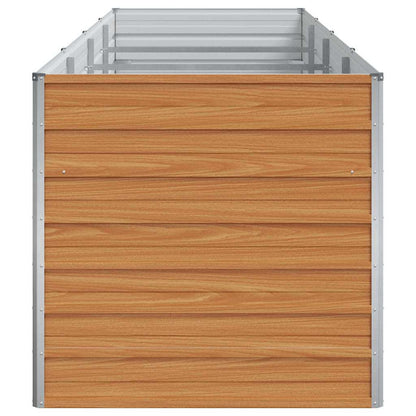 vidaXL Garden Raised Bed Light Brown 320 x 80 x 77 cm Galvanised Steel