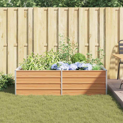 vidaXL Garden Raised Bed Light Brown 160 x 80 x 45 cm Galvanised Steel