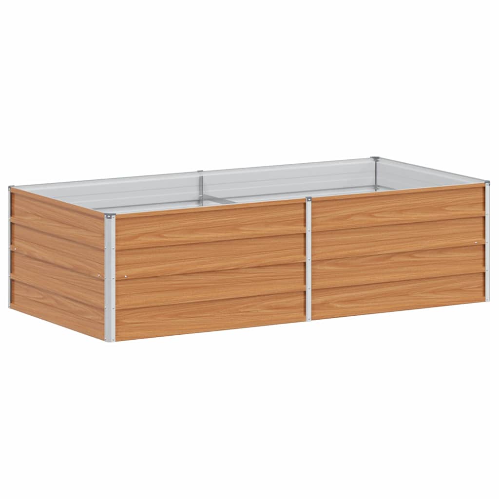 vidaXL Garden Raised Bed Light Brown 160 x 80 x 45 cm Galvanised Steel