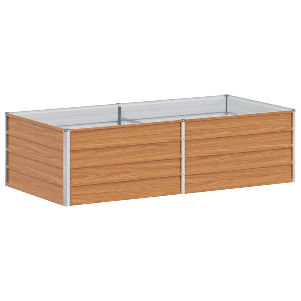 vidaXL Garden Raised Bed Light Brown 160 x 80 x 45 cm Galvanised Steel
