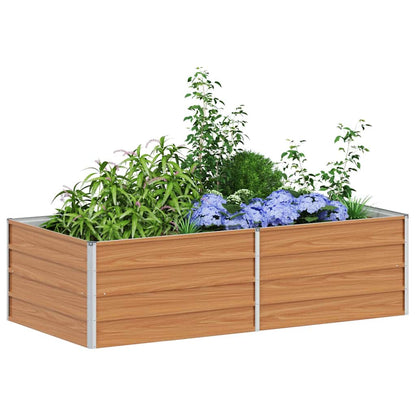vidaXL Garden Raised Bed Light Brown 160 x 80 x 45 cm Galvanised Steel