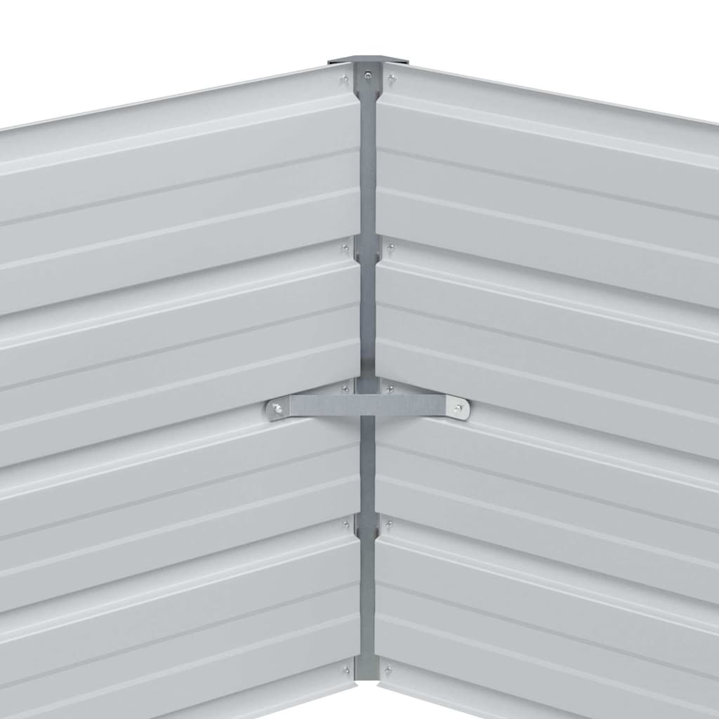 vidaXL Raised Garden Bed Wood Look 129 x 129 x 45 cm Galvanised Steel