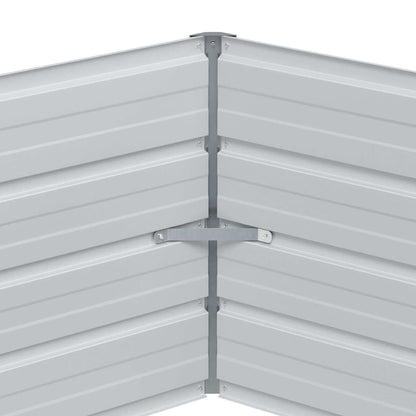 vidaXL Raised Garden Bed Wood Look 129 x 129 x 45 cm Galvanised Steel