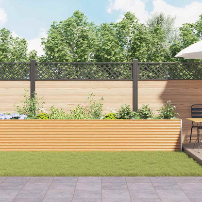 vidaXL Garden Raised Bed Light Brown 582 x 50 x 68 cm Galvanised Steel