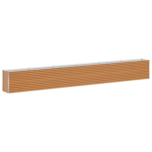 vidaXL Garden Raised Bed Light Brown 582 x 50 x 68 cm Galvanised Steel