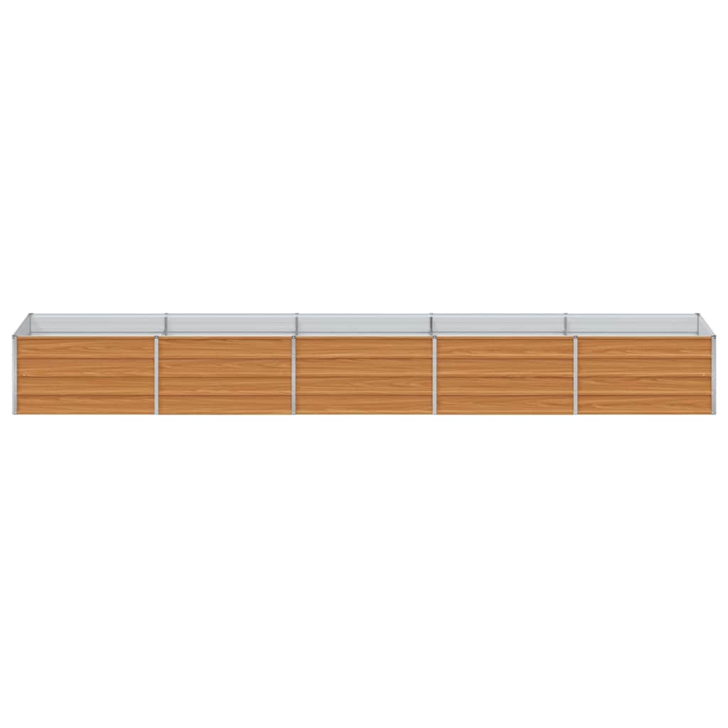vidaXL Garden Raised Bed Light Brown 400 x 80 x 45 cm Galvanised Steel