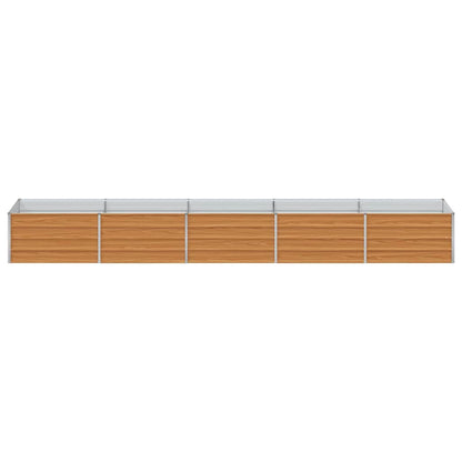vidaXL Garden Raised Bed Light Brown 400 x 80 x 45 cm Galvanised Steel