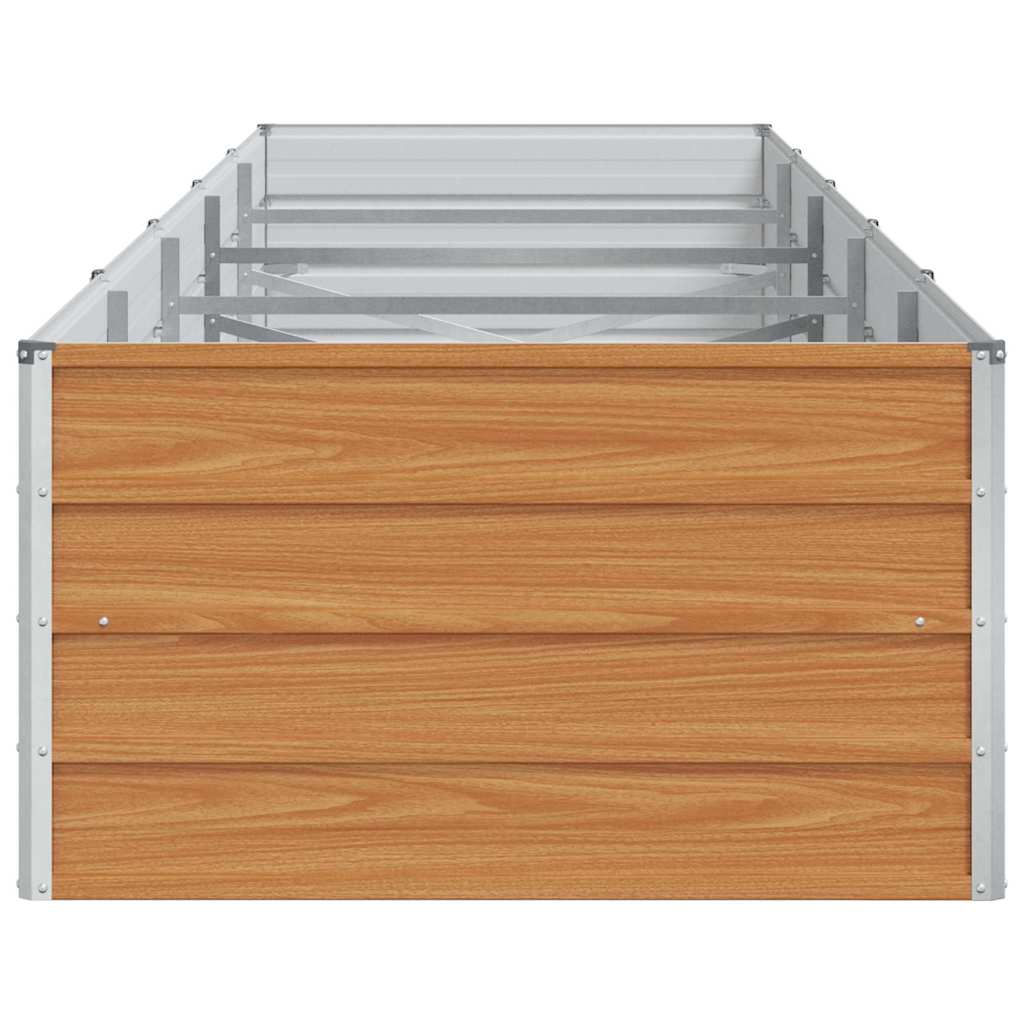 vidaXL Garden Raised Bed Light Brown 400 x 80 x 45 cm Galvanised Steel