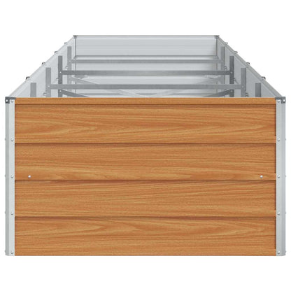 vidaXL Garden Raised Bed Light Brown 400 x 80 x 45 cm Galvanised Steel