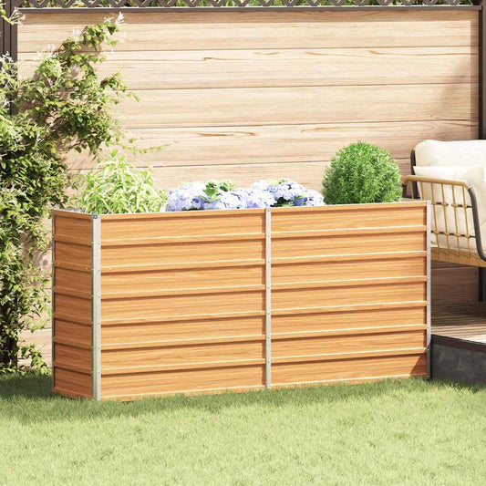 vidaXL Garden Raised Bed Light Brown 160 x 40 x 45 cm Galvanised Steel