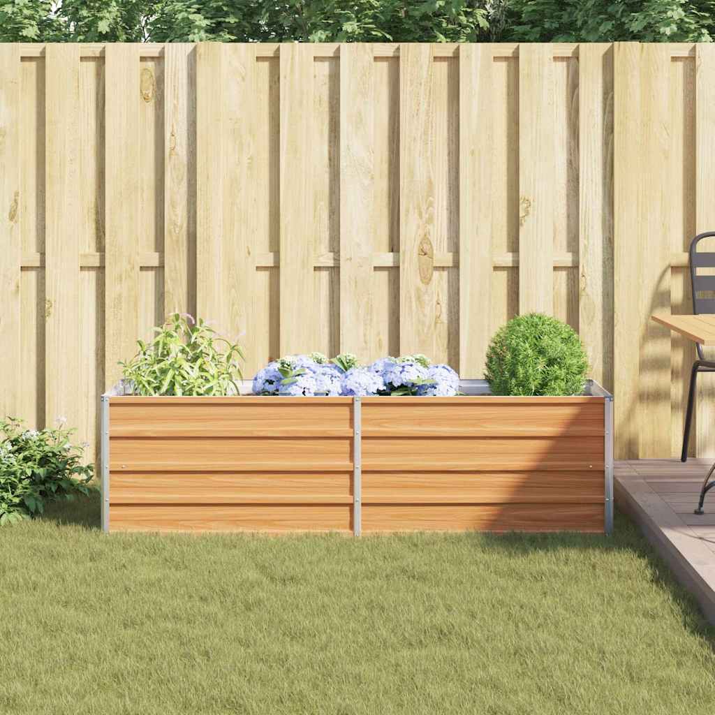 vidaXL Garden Raised Bed Light Brown 160 x 40 x 45 cm Galvanised Steel