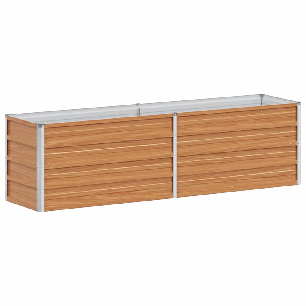 vidaXL Garden Raised Bed Light Brown 160 x 40 x 45 cm Galvanised Steel