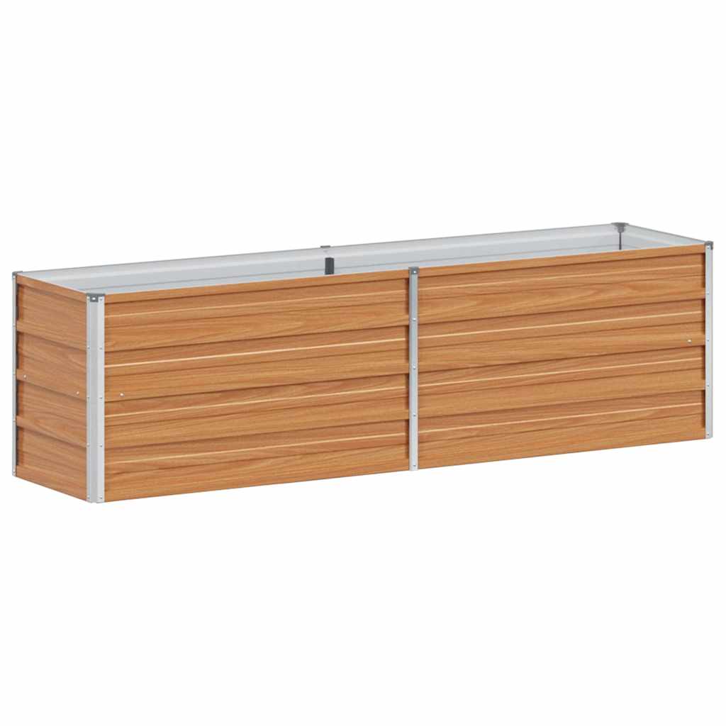 vidaXL Garden Raised Bed Light Brown 160 x 40 x 45 cm Galvanised Steel